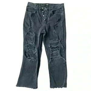 Urban Outfitters BDG High Rise Ripped Distressed Black Jeans Size 28
